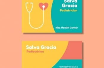 2 tarjetas de presentacion pediatra y 2 logos digitales