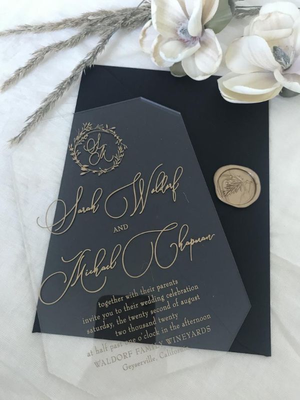 invitaciones de boda transparentes alta elegancia en acrilico