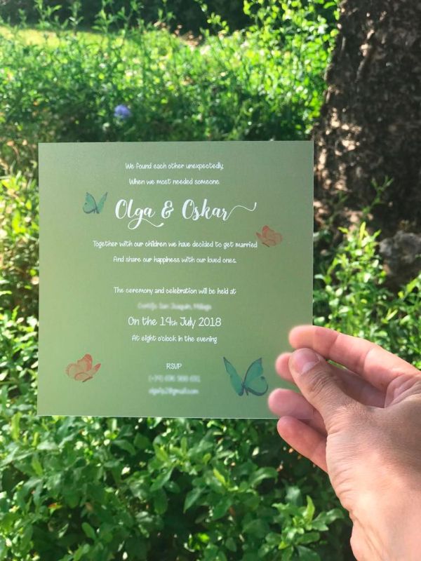 invitaciones de boda transparentes con opacidad