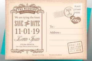 invitaciones para boda vintage tipo postal