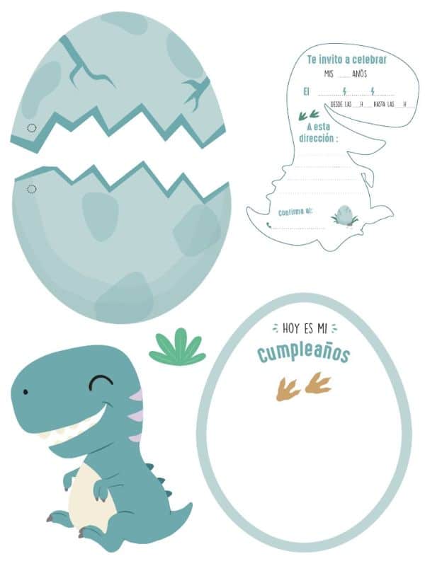 invitacion de cumpleaños dinosaurios plantillas y stickers