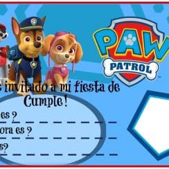 Creativas invitaciones de cumpleaños de paw patrol 5 años