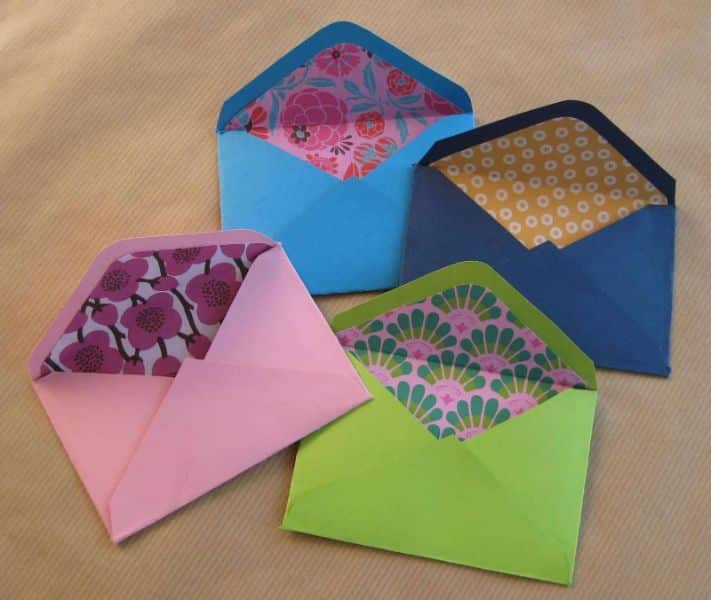 diseños de sobres para cartas con estampados por dentro