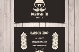 tarjetas de presentacion de barberia idea frente y trasera
