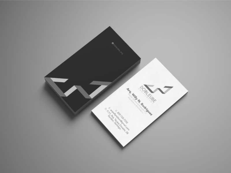 diseño tarjeta de presentacion para arquitecto a dos tonos