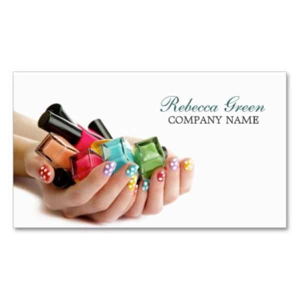 tarjetas de presentacion de manicure con uñas creativas