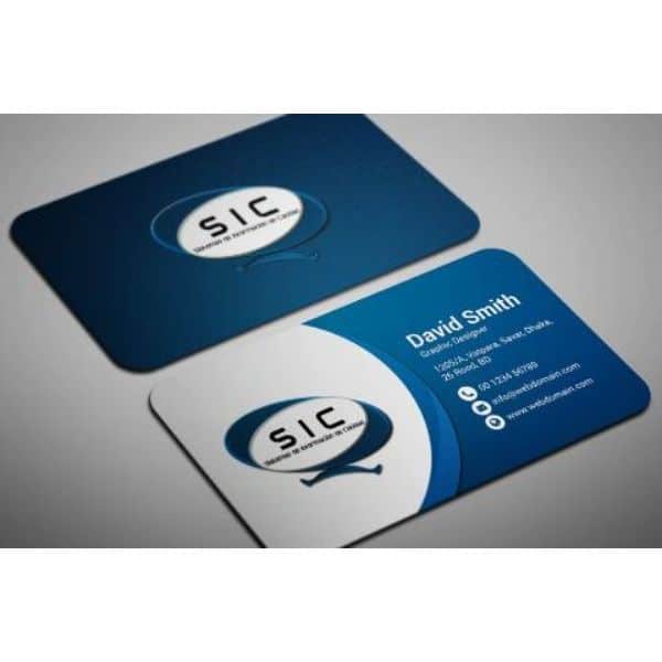 tarjetas de presentacion elegantes azules diseñador grafico