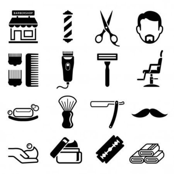 tarjetas de presentación barberia logos