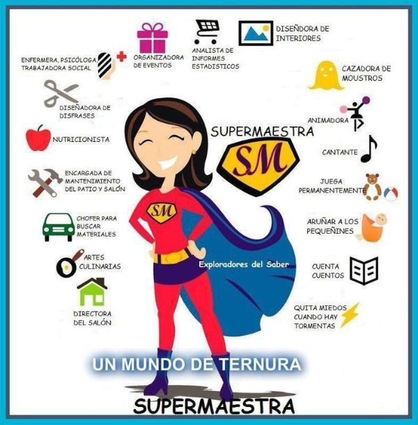 tarjetas del día del maestro con frases infografia de superheronia