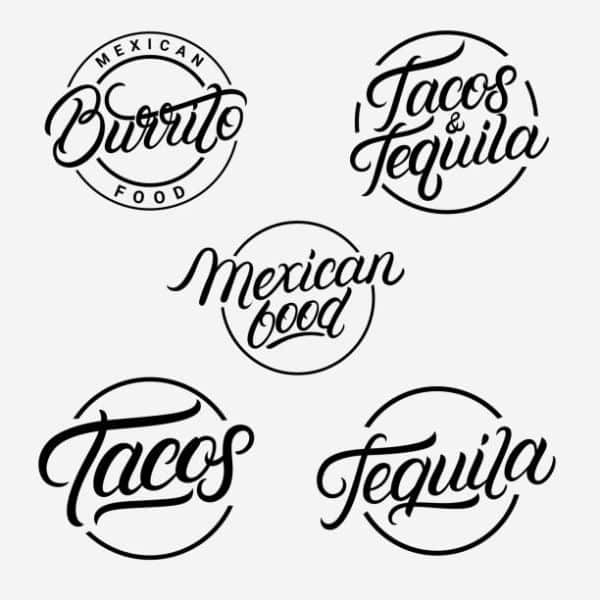logos para restaurante mexicano diversa comida