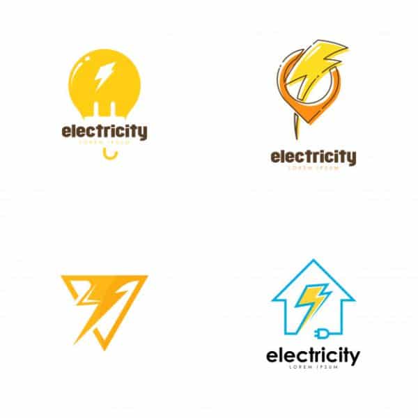 tarjetas de presentacion electricista con creativos logos