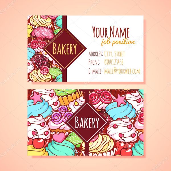 tarjetas de presentación panadería formato tradicional