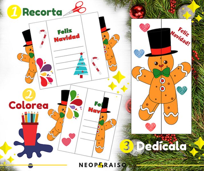 tarjetas navideñas para editar formatos infantiles