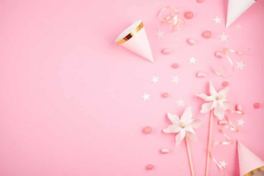 tarjeta de cumpleaños rosa elegantes